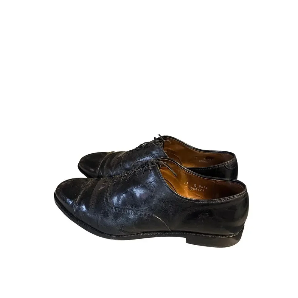 Allen Edmonds Park Avenue Black Leather Cap Toe Oxford Dress Shoes Size 13 B